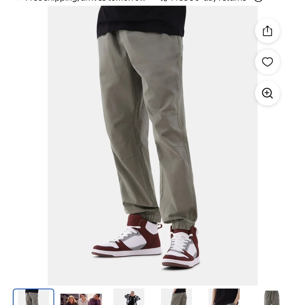 No Boundaries Men's and Big Men's Cotton Blend Twill Jogger Pants